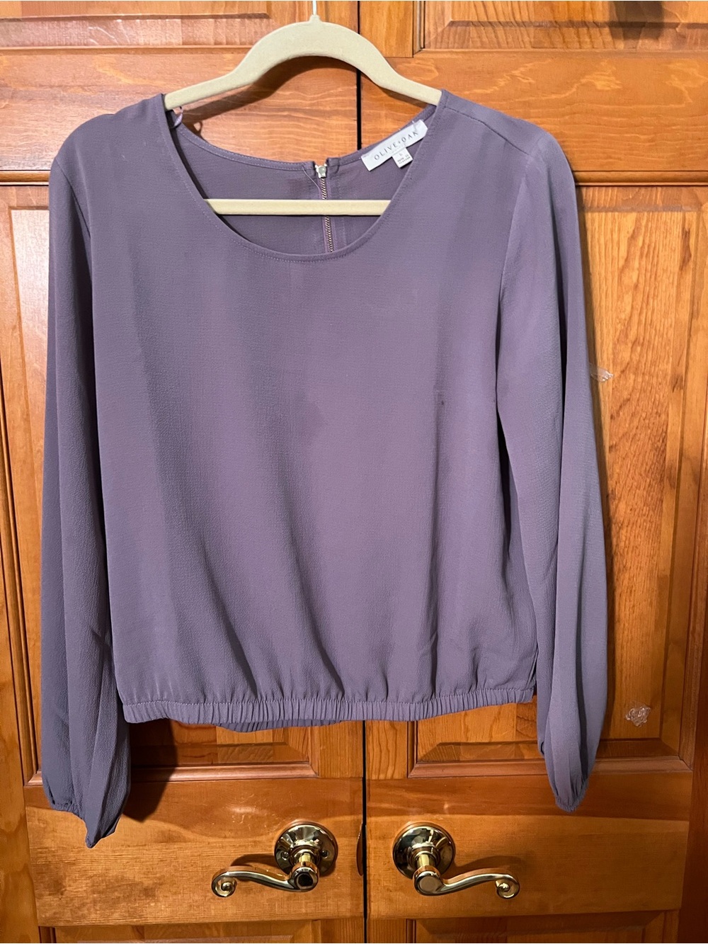 Olive & Oak Dusty Lavender Long-Sleeve Blouse